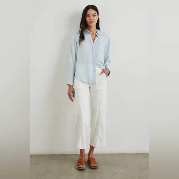 Rails Women's Ingrid Button Up Shirt Light Vintage Chambray Blue Medium Lyocell - Picture 2 of 14